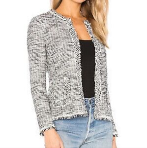 Rebecca Taylor Boucle Tweed Jacket Women's  Sz 10 Black/White Career Casual